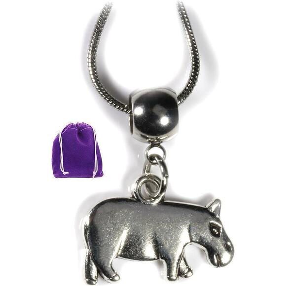 Hippo Necklace - A Great Animal Necklace Hippopotamus - Picture 1 of 8